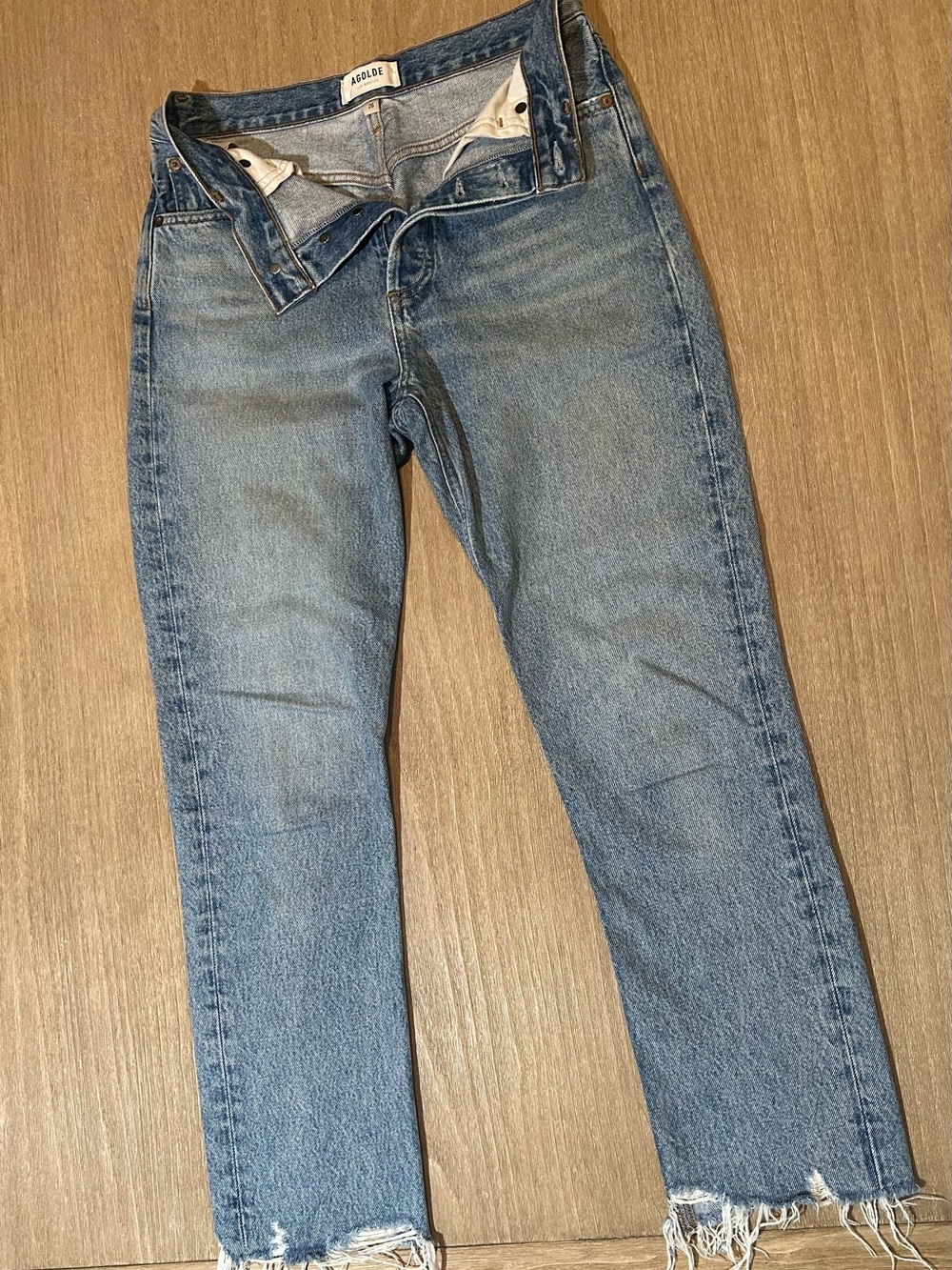 AGOLDE Riley High Rise Straight Crop Jeans in Haven Wash 26